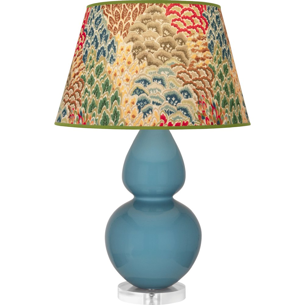 Steel Blue Double Gourd Table Lamp in Steel Blue Glazed Ceramic Color
