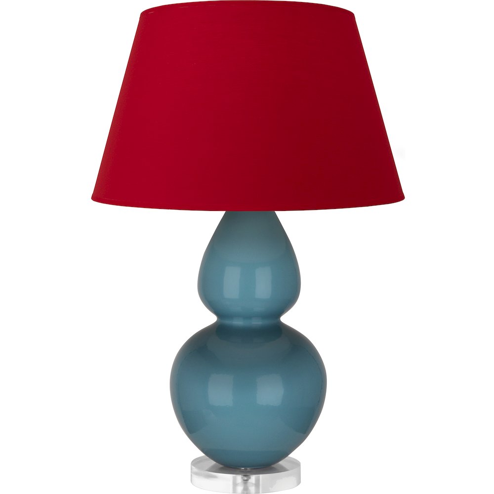 Steel Blue Double Gourd Table Lamp in Steel Blue Glazed Ceramic Color