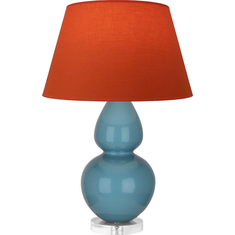 Steel Blue Double Gourd Table Lamp in Steel Blue Glazed Ceramic Color