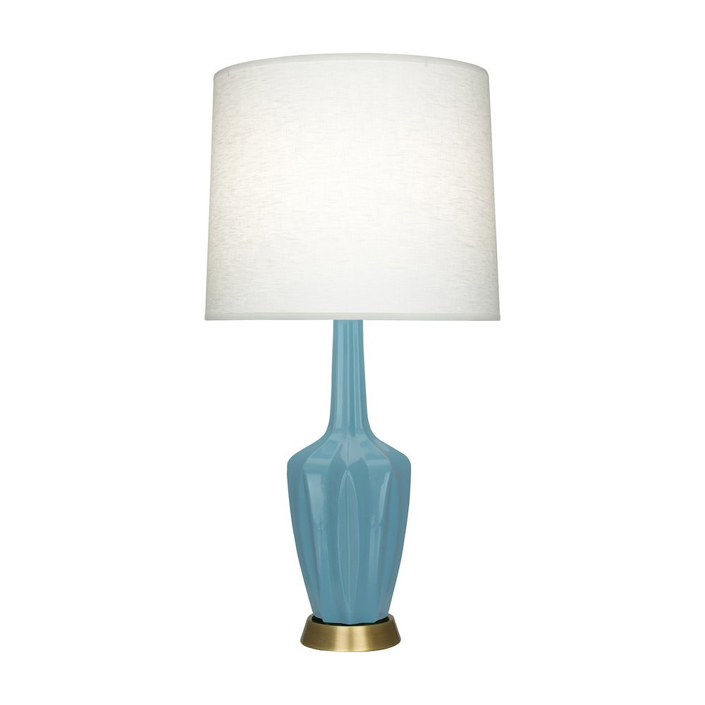 Steel Blue Emma Accent Lamp in Steel Blue Glazed Ceramic Color