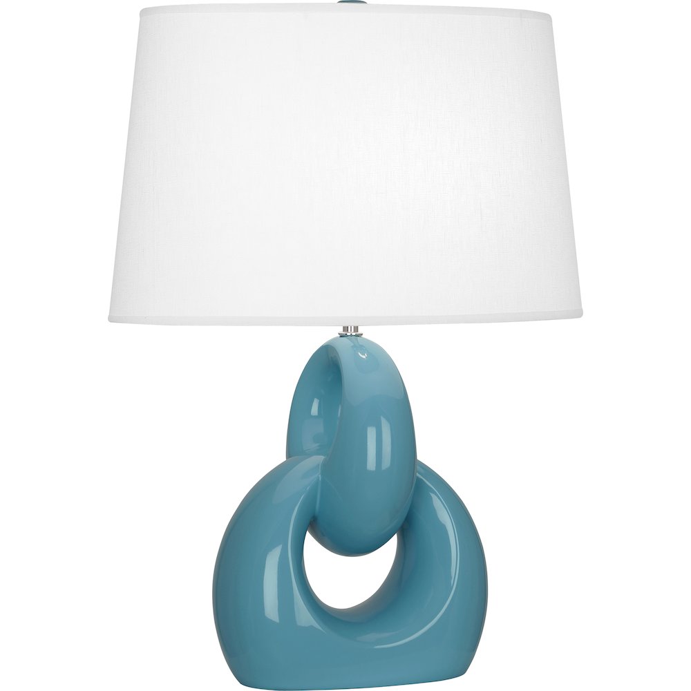 Steel Blue Fusion Table Lamp in Steel Blue Glazed Ceramic Color