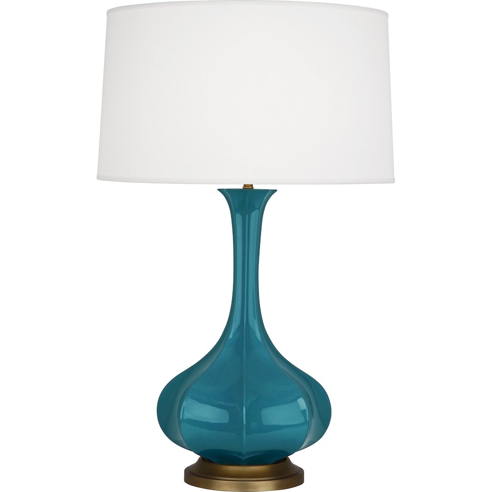 Peacock Pike Table Lamp in Peacock Glazed Ceramic Color