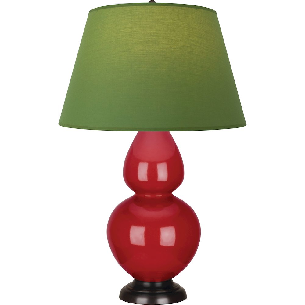 Ruby Red Double Gourd Table Lamp in Ruby Red Glazed Ceramic Color
