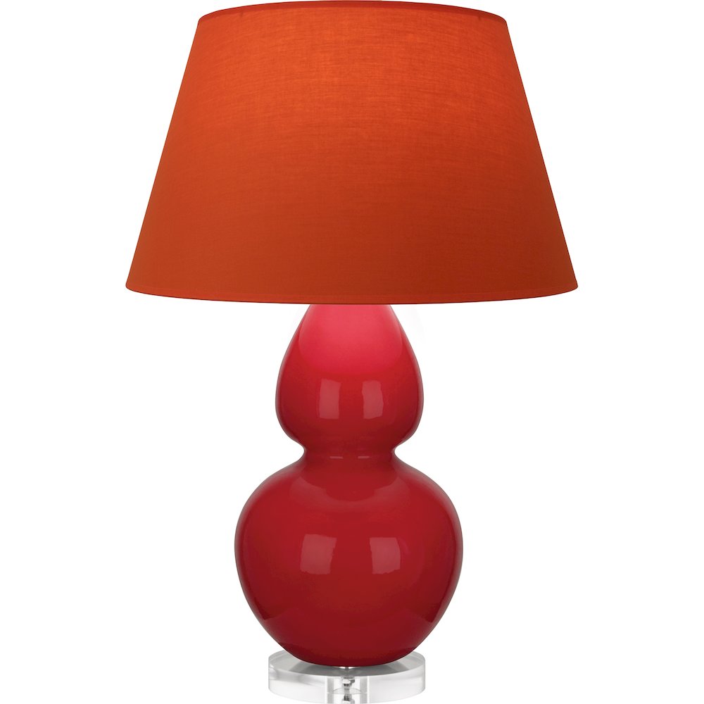 Ruby Red Double Gourd Table Lamp in Ruby Red Glazed Ceramic Color