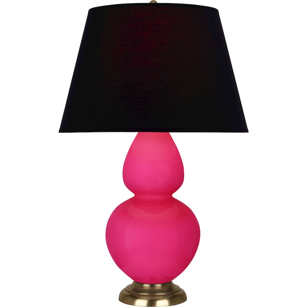 Razzle Rose Double Gourd Table Lamp in Razzle Rose Glazed Ceramic Color