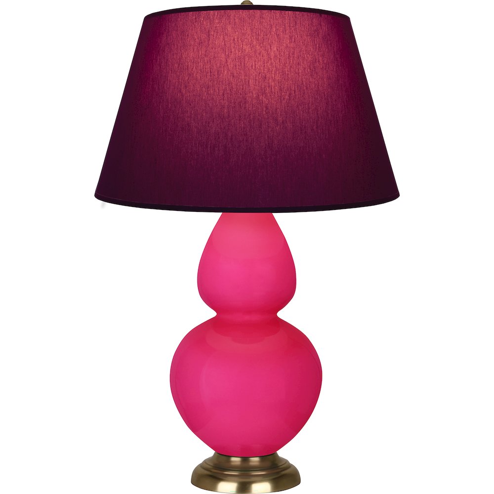 Razzle Rose Double Gourd Table Lamp in Razzle Rose Glazed Ceramic Color