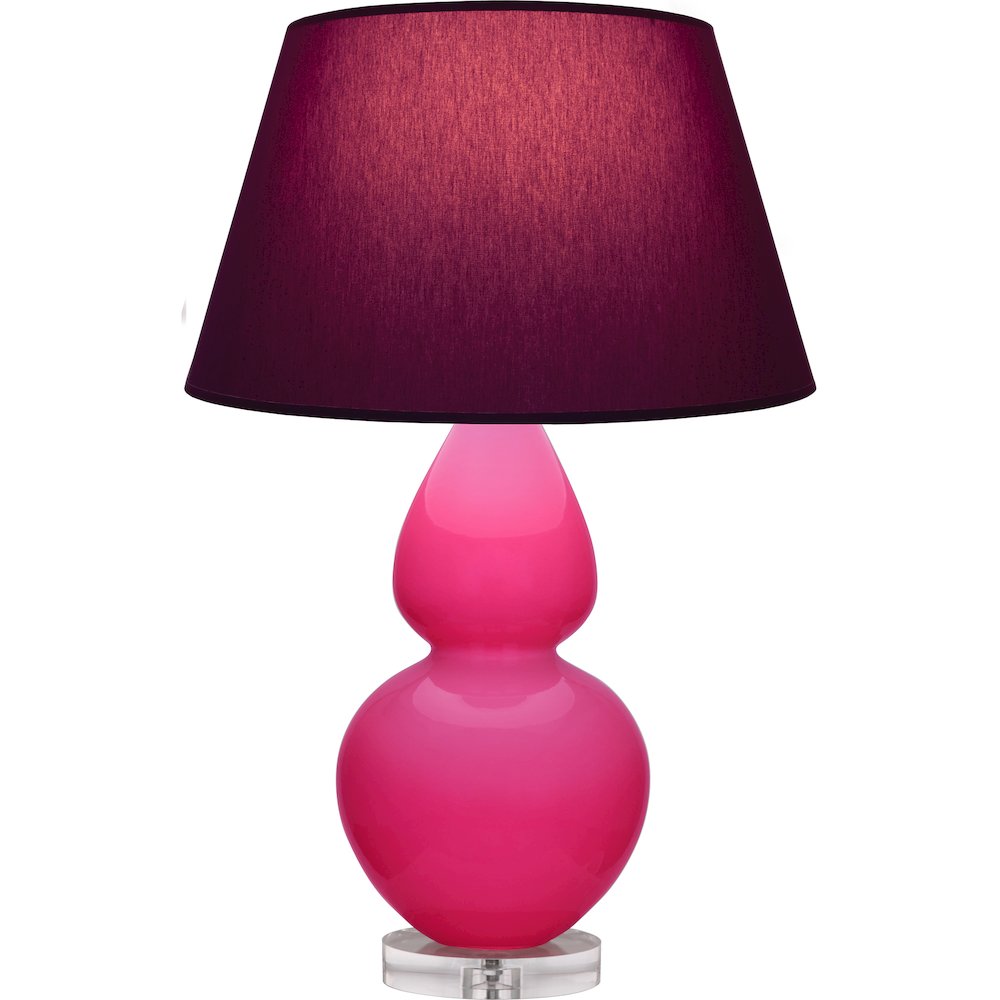 Razzle Rose Double Gourd Table Lamp in Razzle Rose Glazed Ceramic Color