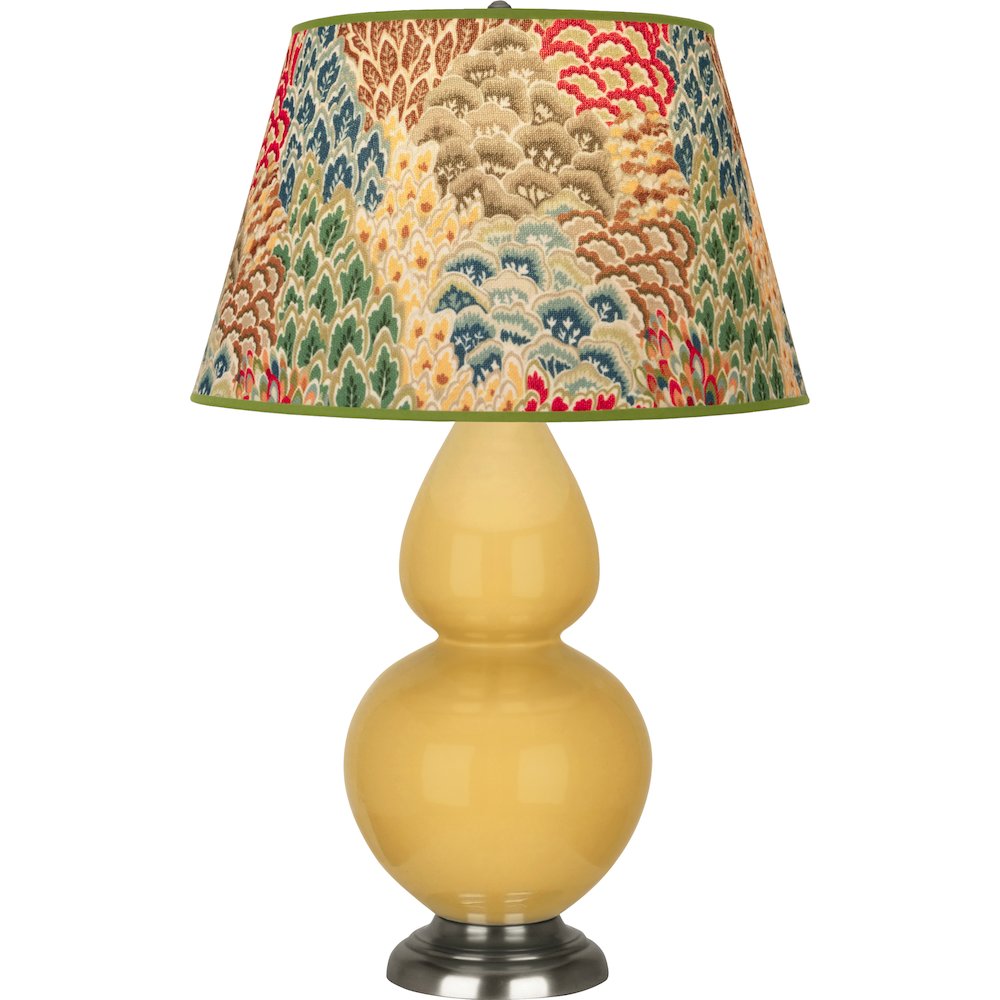 Sunset Double Gourd Table Lamp in Sunset Yellow Glazed Ceramic Color