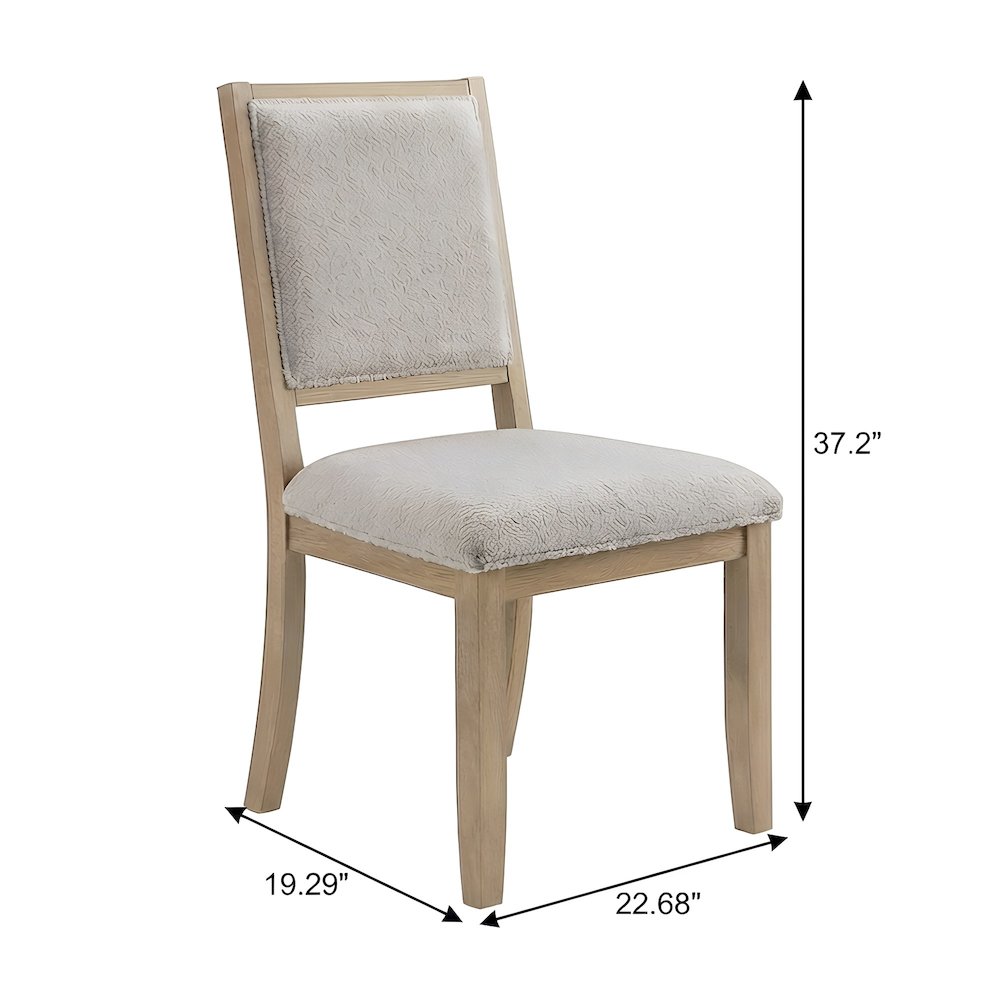Boucle-Upholstered Mid-Century Modern Dining Chairs, Square Seat, Set of 2
