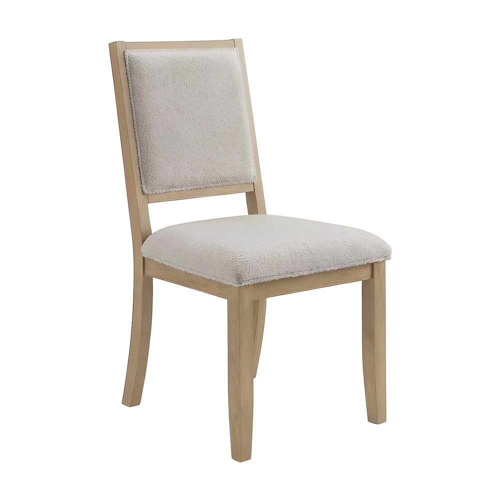 Boucle-Upholstered Mid-Century Modern Dining Chairs, Square Seat, Set of 2