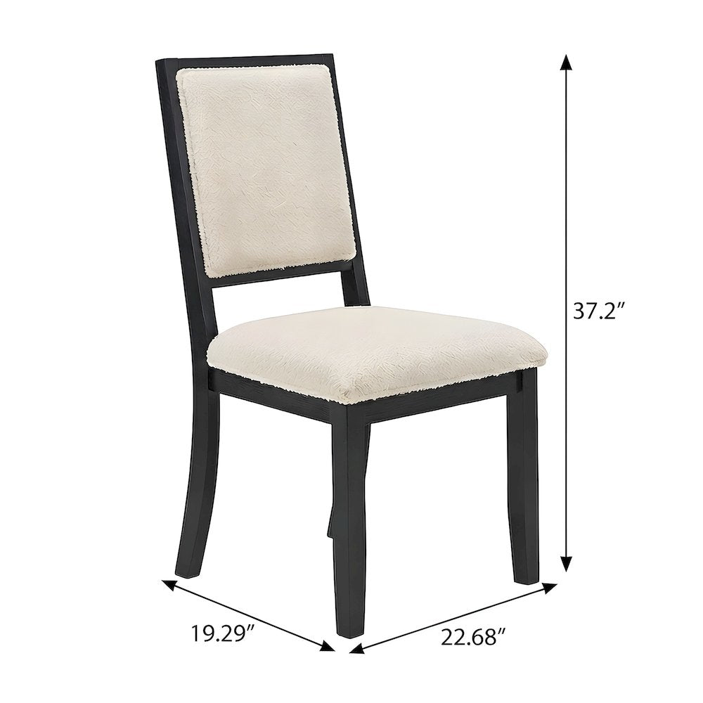 Boucle-Upholstered Mid-Century Modern Dining Chairs, Rubberwood Frame, Set of 2