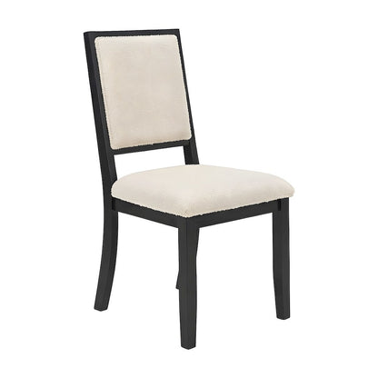Boucle-Upholstered Mid-Century Modern Dining Chairs, Rubberwood Frame, Set of 2