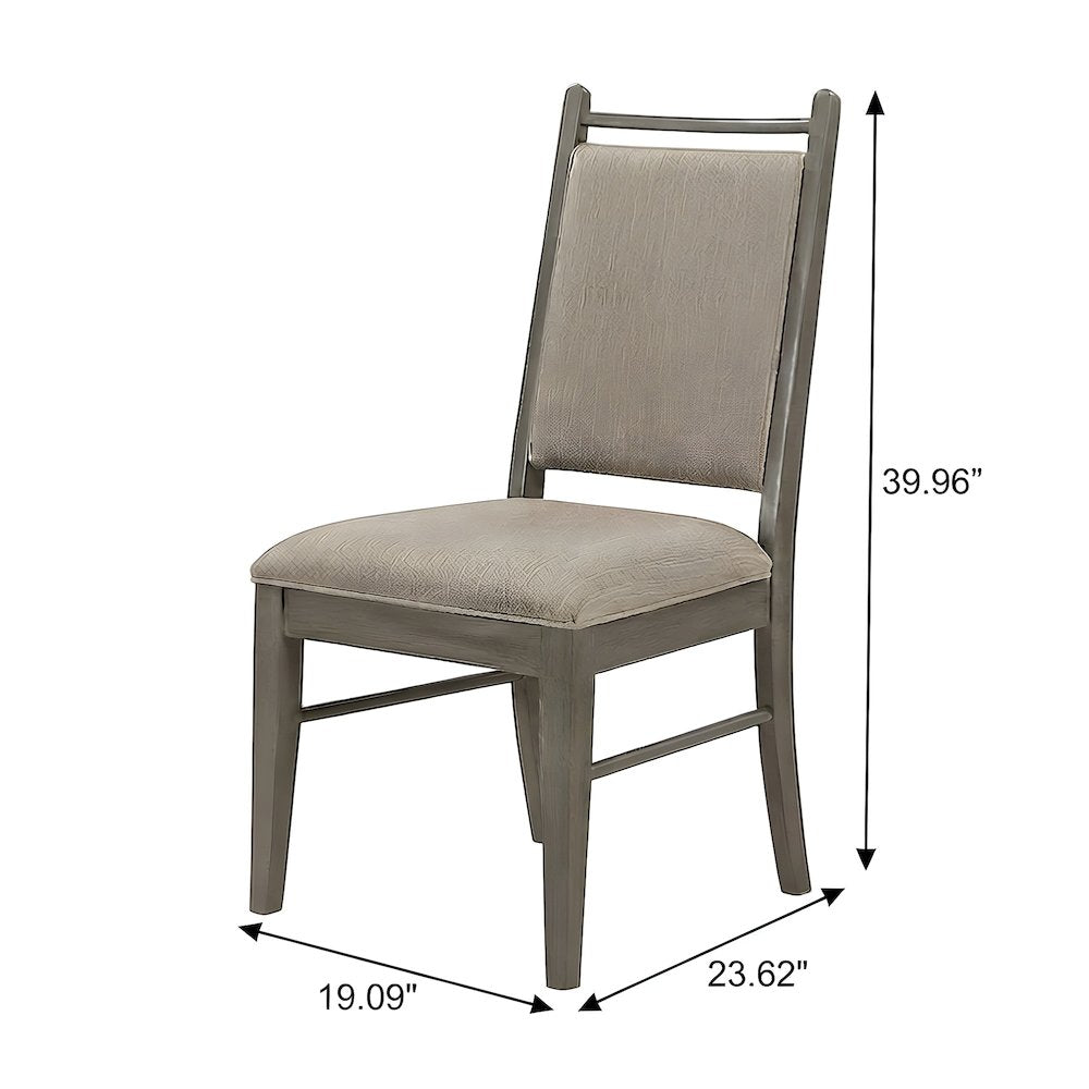Fabric-Upholstered Mid-Century Modern Dining Side Chairs, Set of 2