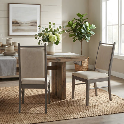 Fabric-Upholstered Mid-Century Modern Dining Side Chairs, Set of 2