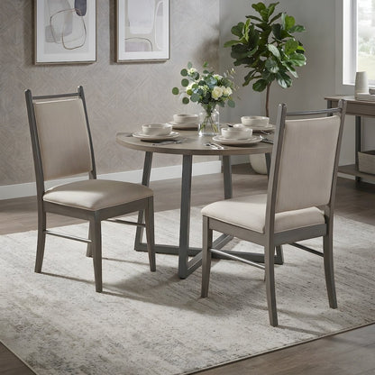 Fabric-Upholstered Mid-Century Modern Dining Side Chairs, Set of 2