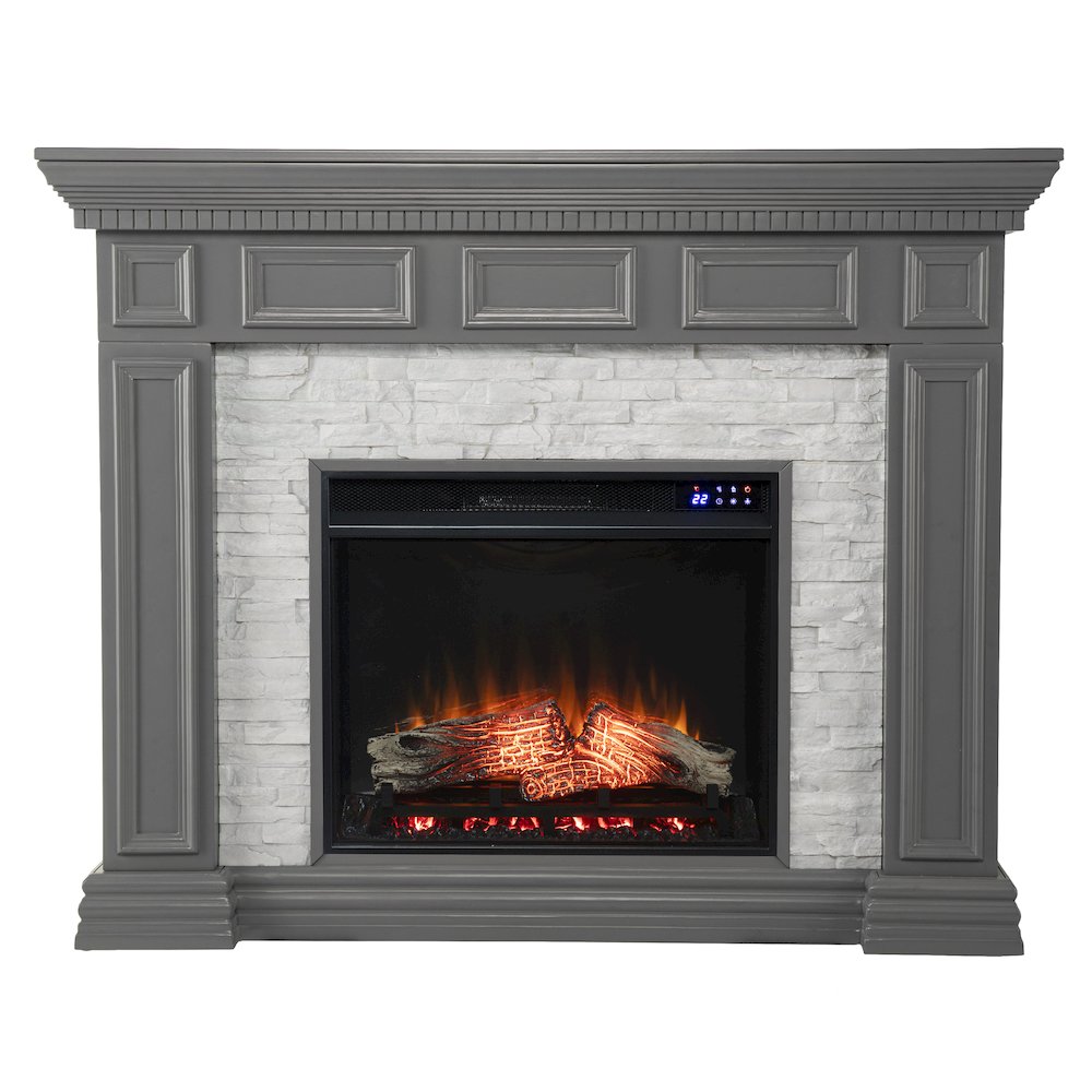 Dakesbury Faux Stone Electric Fireplace with Touch Screen Control Panel