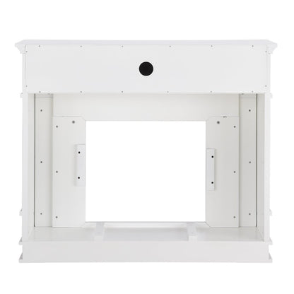 Highgate Faux Cararra Marble Touch Screen Electric Media Fireplace