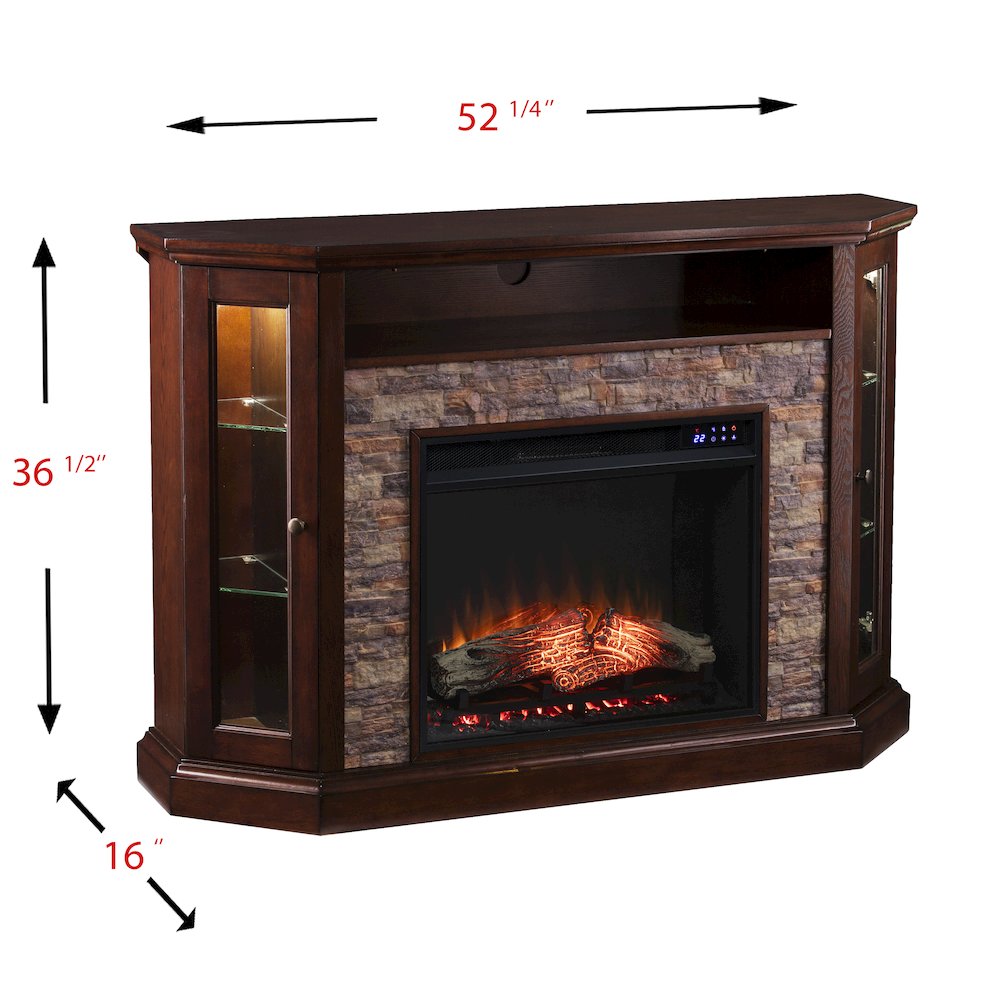 Redden Corner-Convertible Electric Fireplace with Touch Screen