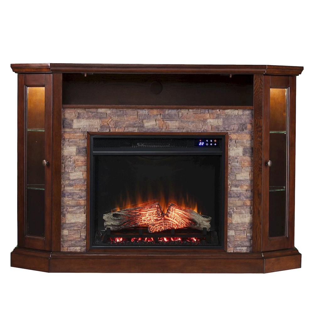 Redden Corner-Convertible Electric Fireplace with Touch Screen