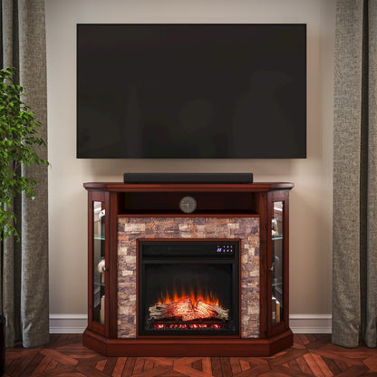 Redden Corner-Convertible Electric Fireplace with Touch Screen