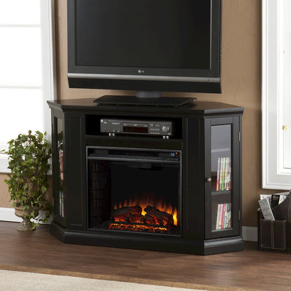 Claremont Convertible Media Electric Fireplace in Black Color