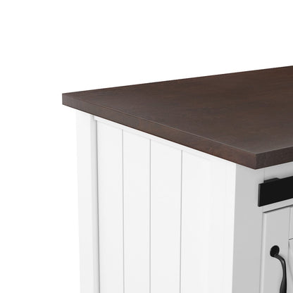 Leshire Barn-Door Kitchen Cart