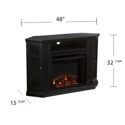 Claremont Convertible Media Electric Fireplace in Black Color