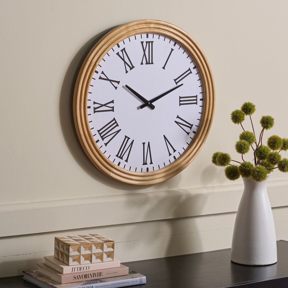 Parvin Wood Clock/White