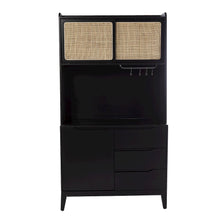 Carondale Tall Buffet Cabinet Storage in Black Color