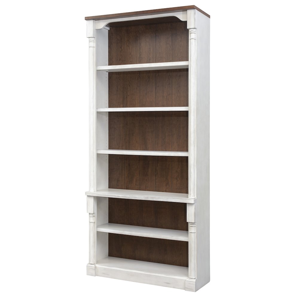 Durham Rustic Open 8' Wood Bookcase, White