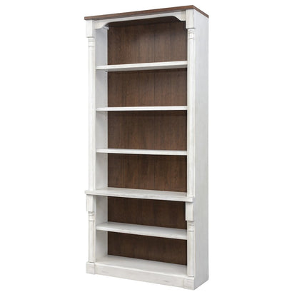 Durham Rustic Open 8' Wood Bookcase, White