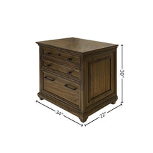 Lateral File Cabinet, 1 Locking File, 1 Utility Drawer, Fully Assembled, Brown