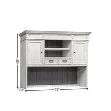 Wood Hutch with Wire Mesh Doors, 2 Utility Drawers, 1 Shelf, White Finish