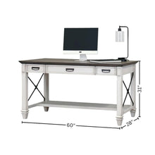 Wood Writing Desk, 3 Utility Drawers, Power Center, Charging Shelf, White