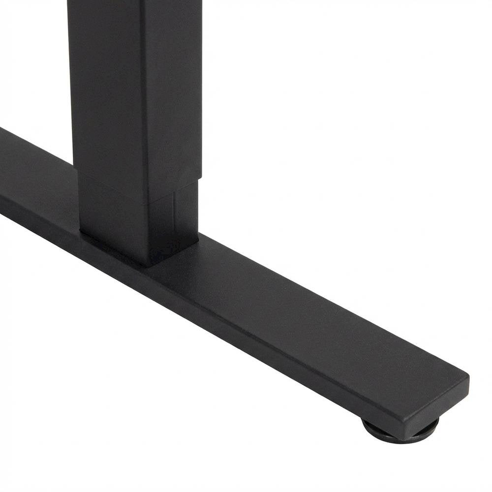 Executive Electric Sit/Stand Desk, Solid Plank Top, 4 Programable Heights, Brown