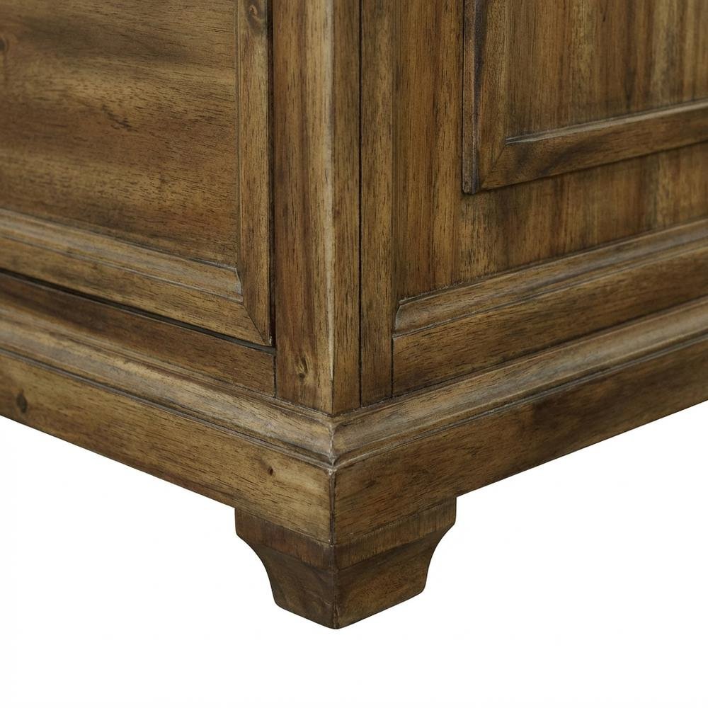 Wood Hutch with Doors, Fully Assembled Brown Storage Cabinet for Home