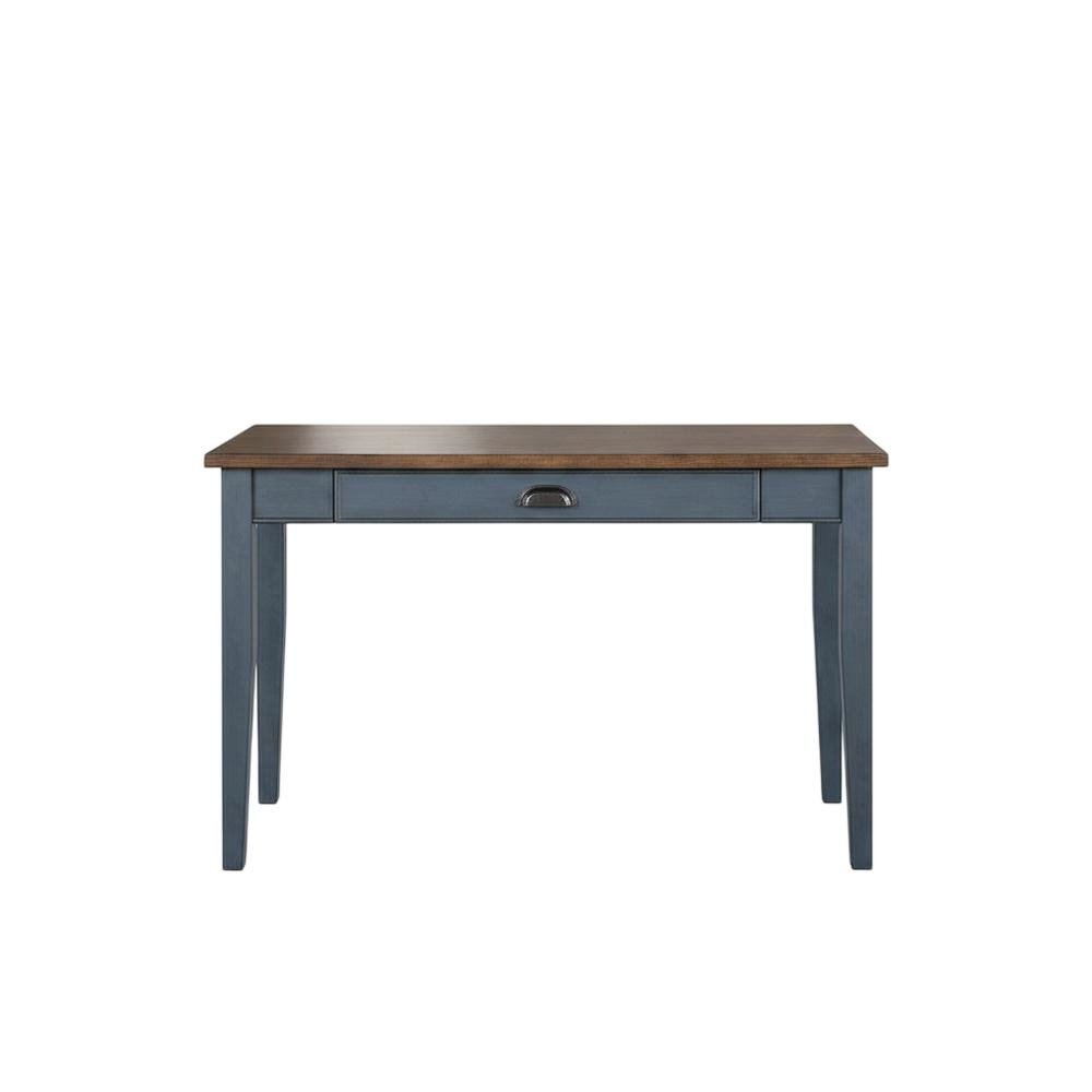 Blue Wood Writing Desk, Sleek Design And Smooth Finish For Home Or Office Use