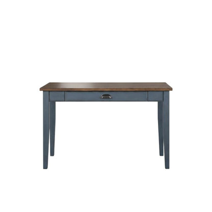 Blue Wood Writing Desk, Sleek Design And Smooth Finish For Home Or Office Use