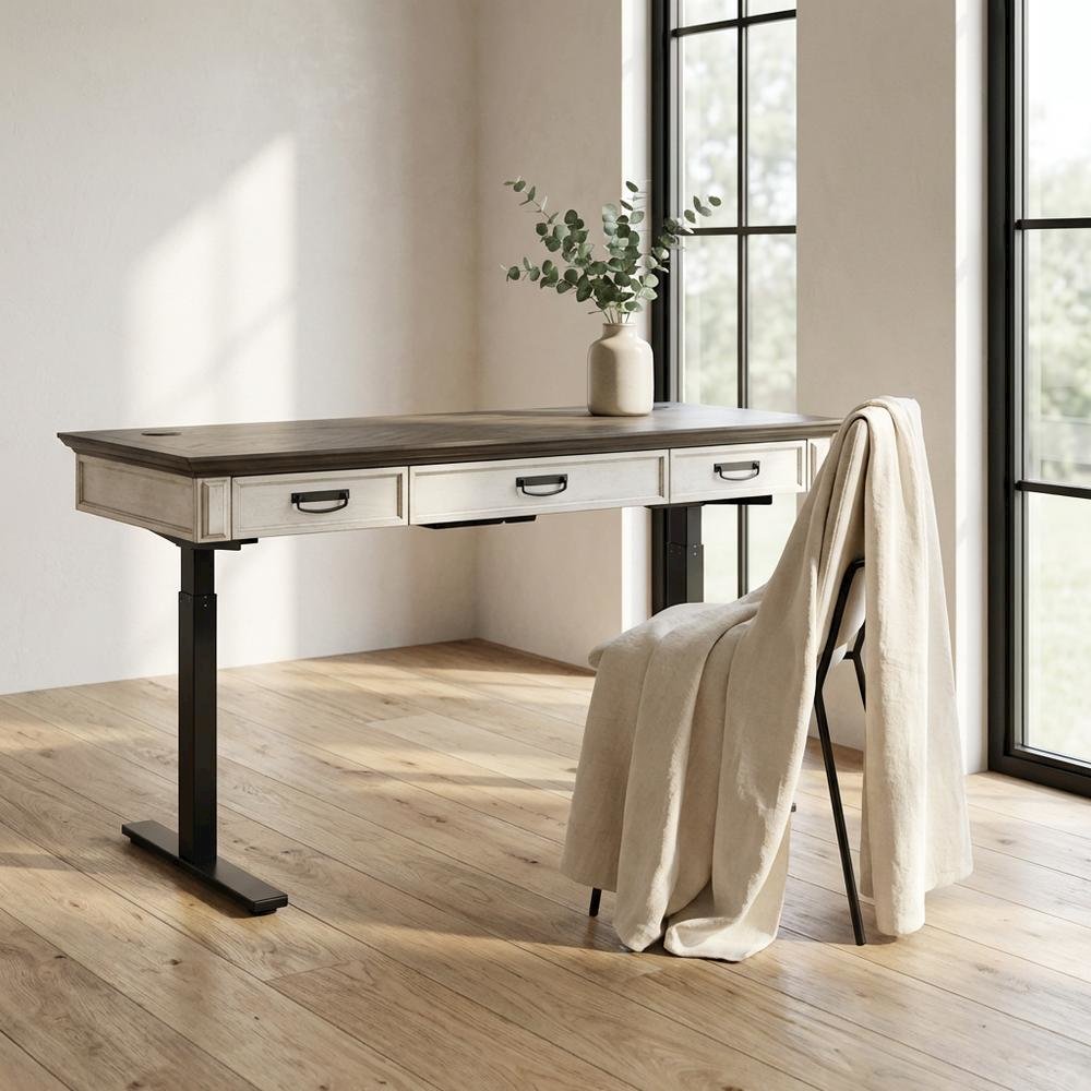 White Wood Writing Desk With Classic Rustic Design For Home Office Use