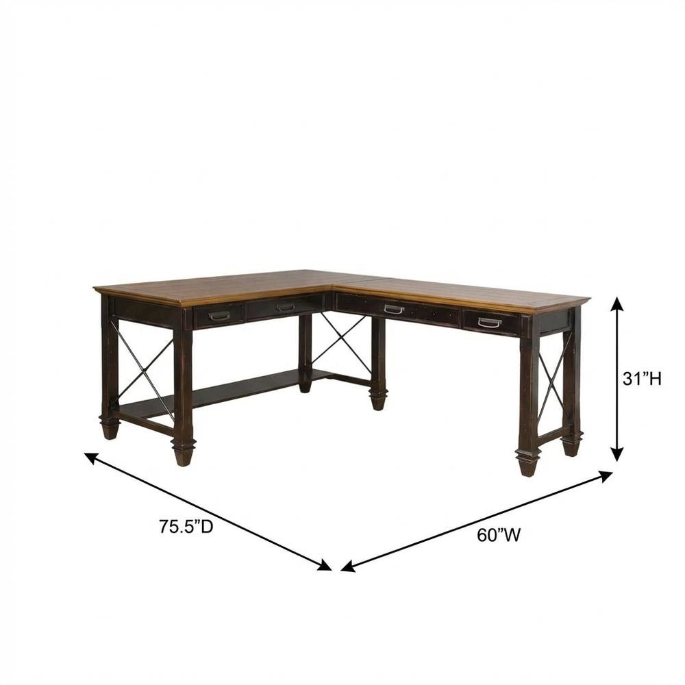 L-Shaped Wood Office Desk With Return, Modern Workspace Solution