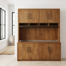 Wood Hutch with Doors, Fully Assembled for Dining or Kitchen Storage