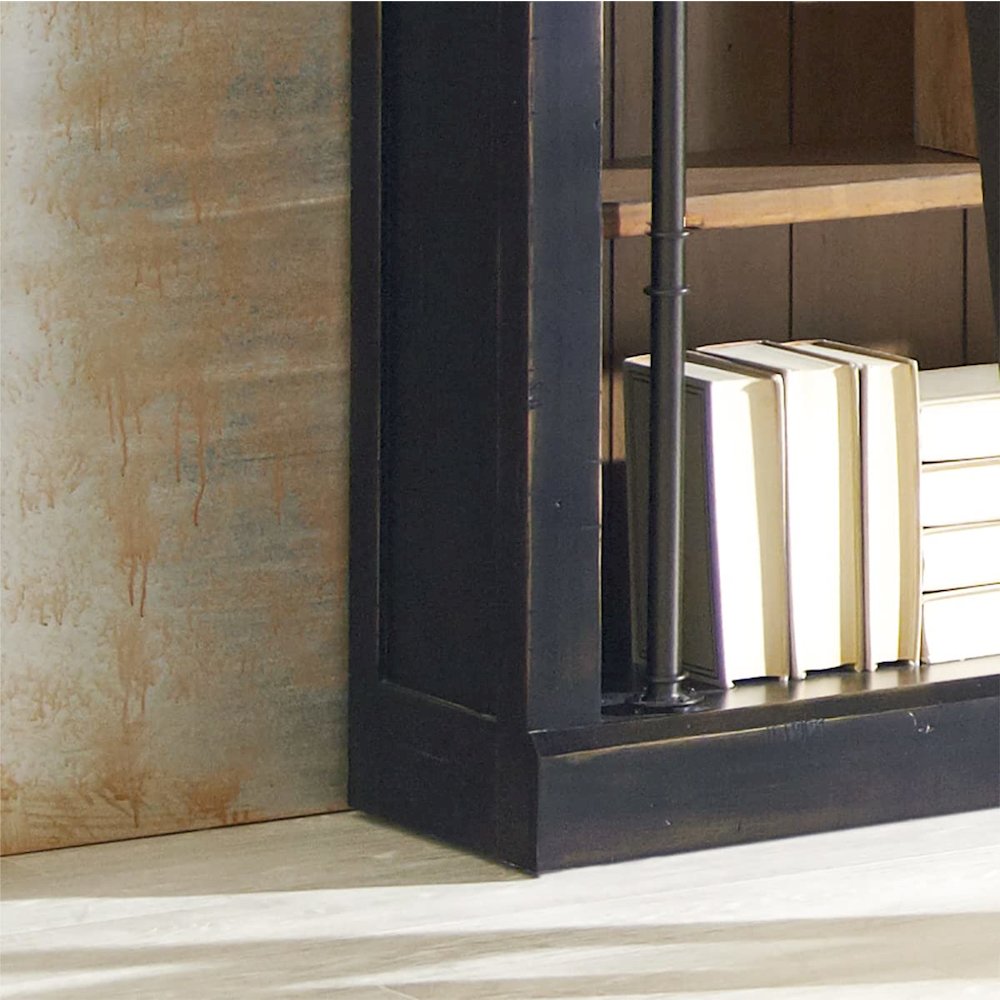 Toulouse Three 8' Tall Bookcase Wall With Ladder, Storage