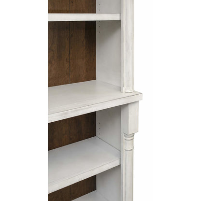 Durham Three Rustic Open 8' Wood Bookcases, White