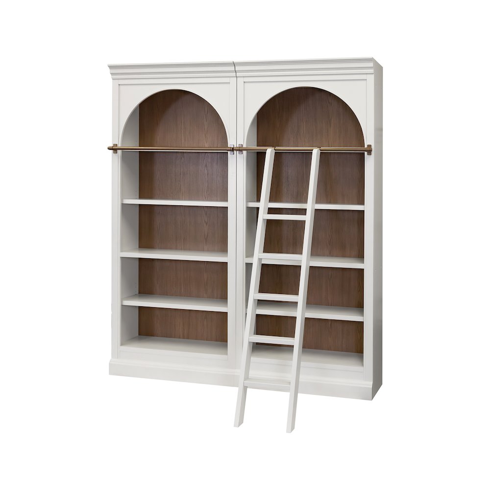 Contemporary 94" Tall Two Piece Arched Wood Bookcase Wall, Office Shelving