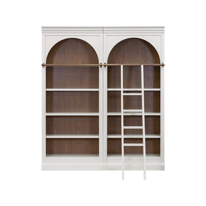 Contemporary 94" Tall Two Piece Arched Wood Bookcase Wall, Office Shelving
