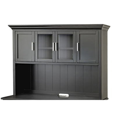 Modern Wood Hutch With Doors, Storage Hutch, Office Storage, Fully Assembled