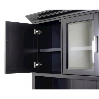 Modern Wood Hutch With Doors, Storage Hutch, Office Storage, Fully Assembled
