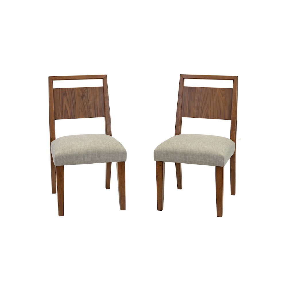 Mid-Century Modern Wood Kitchen Dining Table with Six Chairs, Brown