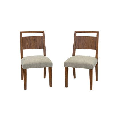 Mid-Century Modern Wood Kitchen Dining Table with Six Chairs, Brown
