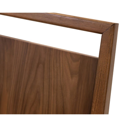 Mid-Century Modern Wood Kitchen Dining Table with Six Chairs, Brown